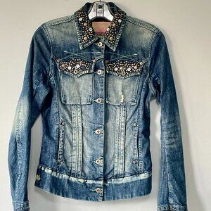 Parasuco Embellished & Distressed Jean Jacket - size XS (*please note)